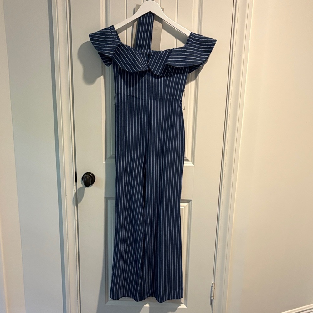 Alexis Blue and White Striped Jumpsuit